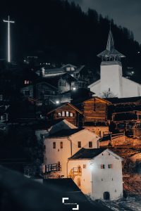 Grimentz ski resort church Swiss Alps Alpes Suisse Valais Wallis ski destination