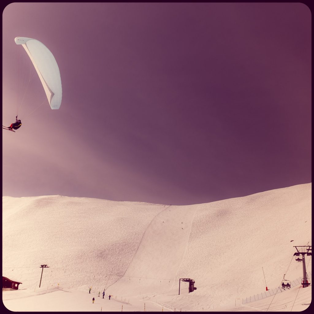 Zinal ski station ski paragliding Swiss Alps Valais canton