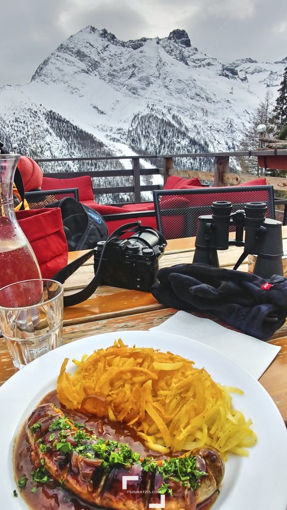 Saas-Fee Restaurant Alpenblick view