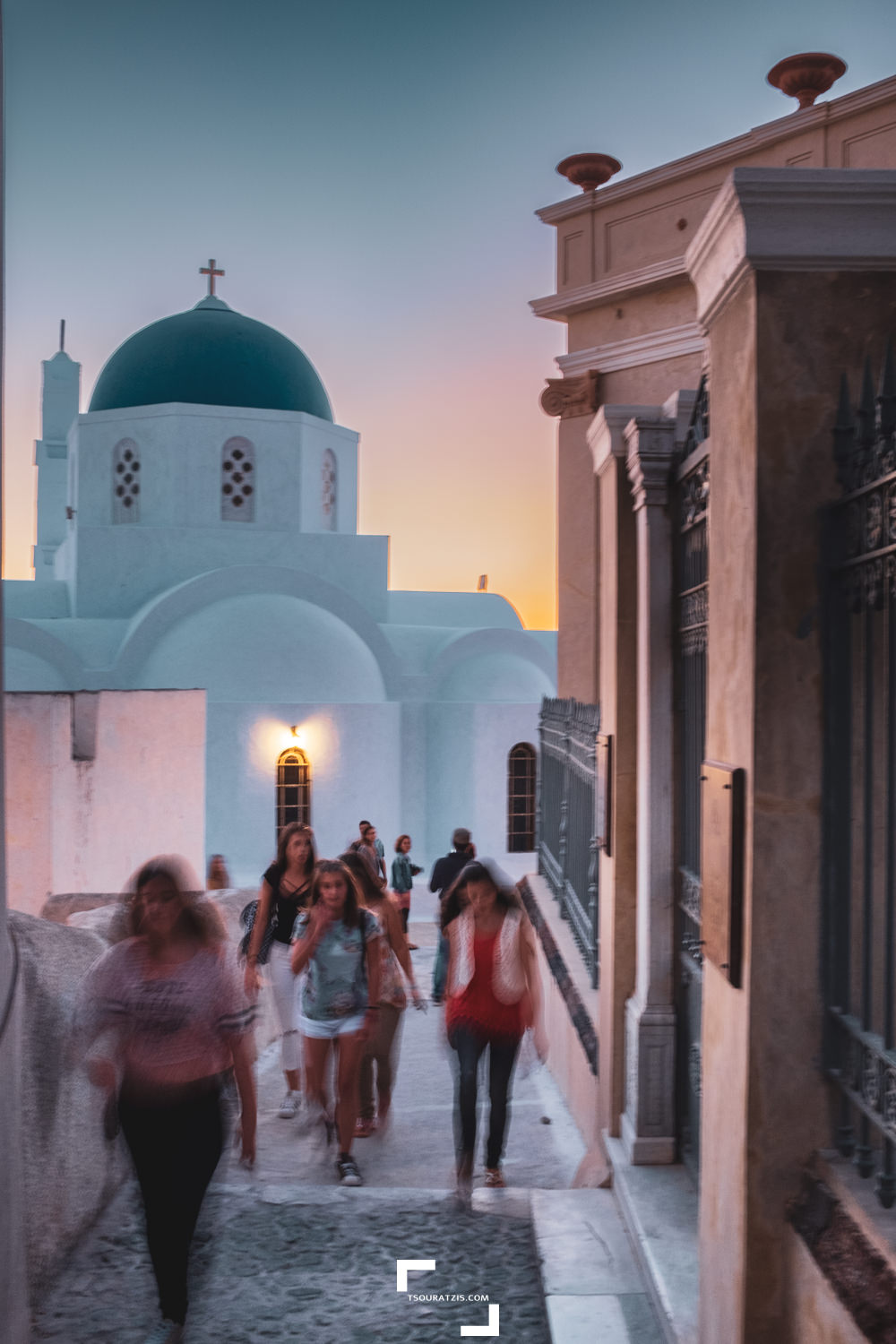 Santorini island Pyrgos village church