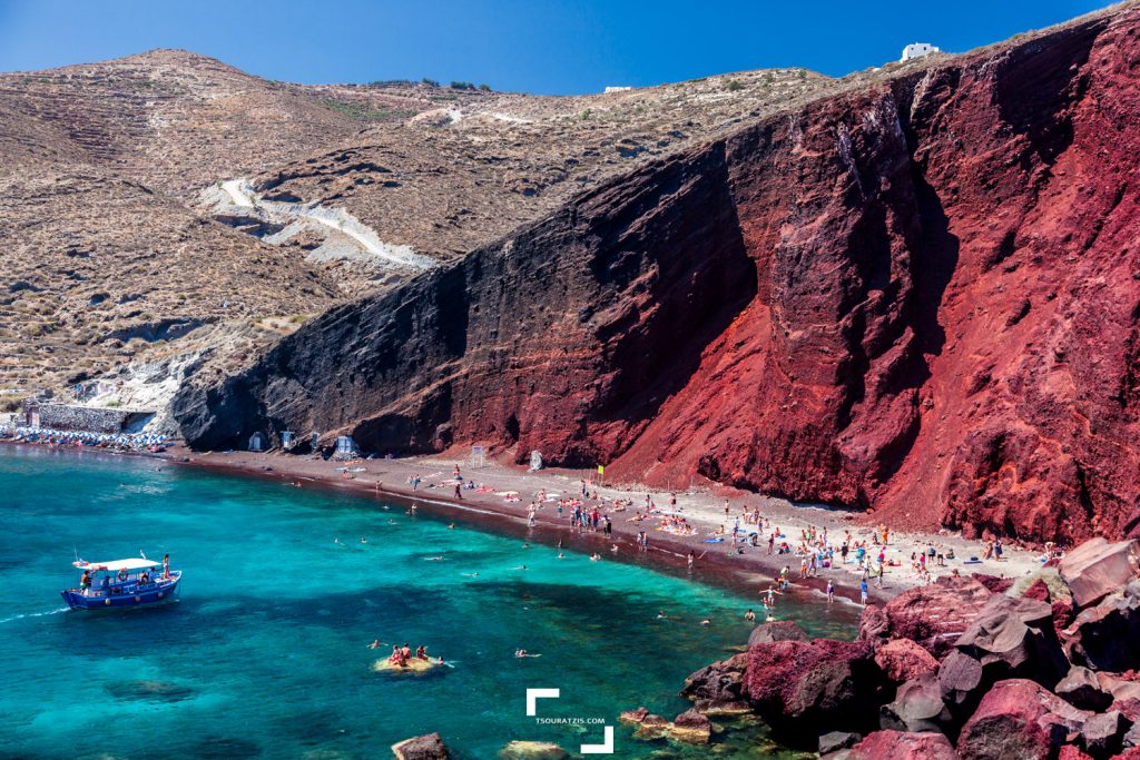 Santorini island red beach kokkini paralia