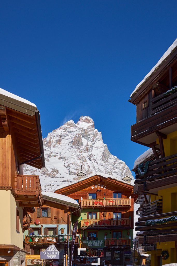 Breuil Cervinia ski station Italian Alps Cervino