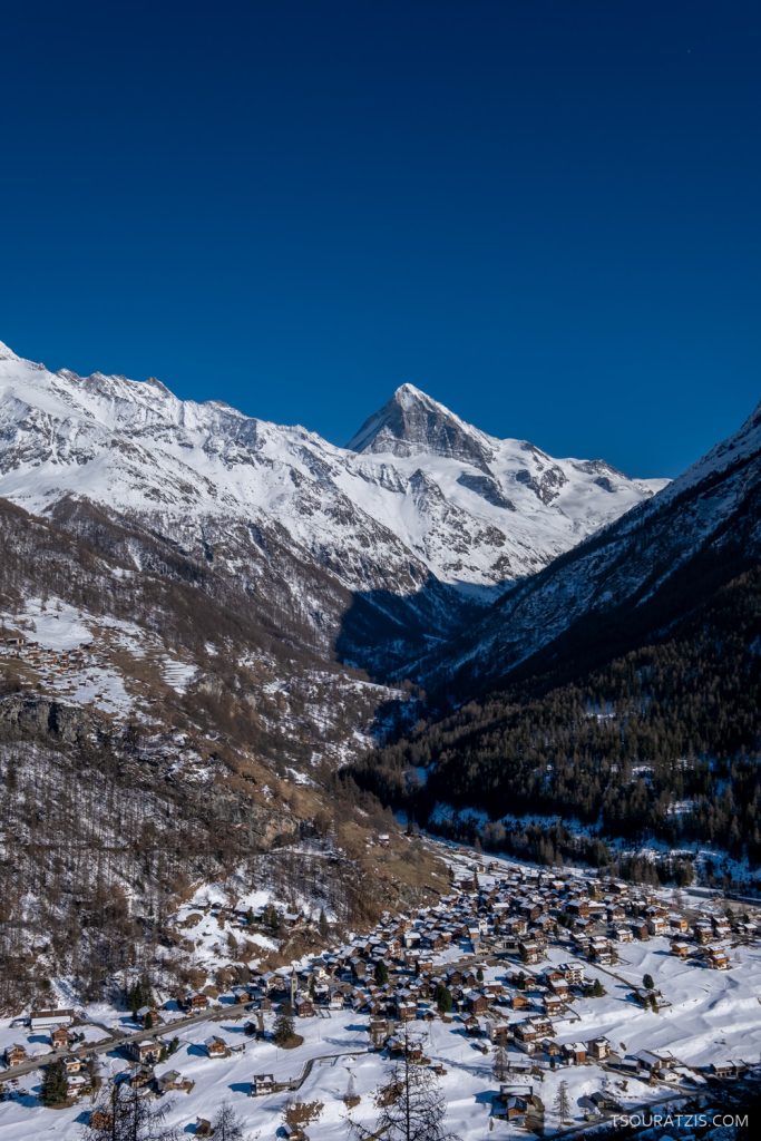 Les Hauderes val d herens Dent Blanche peak mountain Valais Swiss Alps road to Arolla