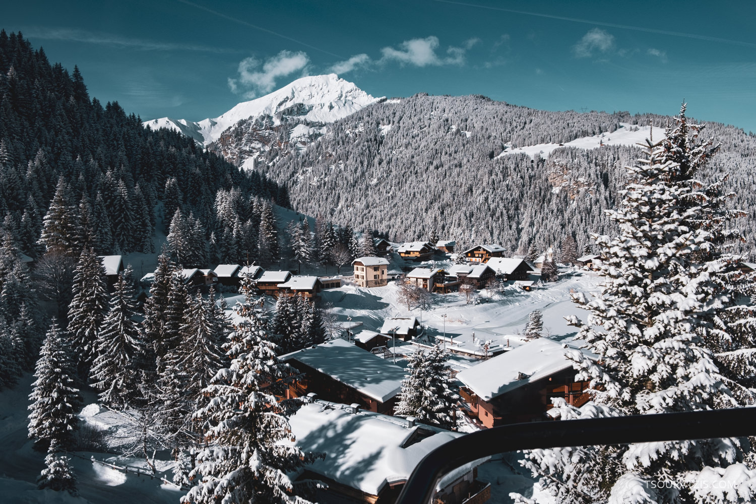 Chatel ski resort village in French Alps