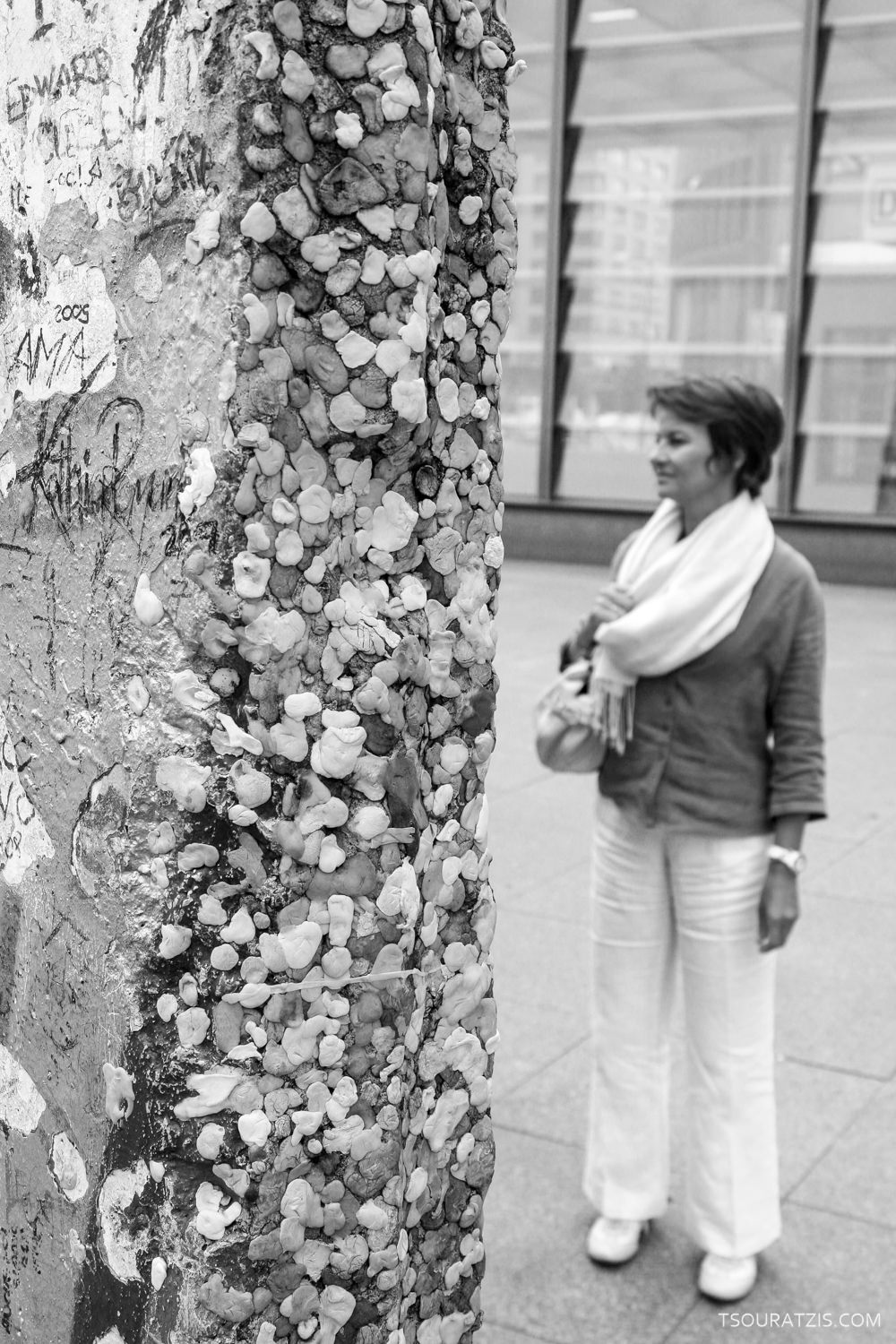 Chewing gums stuck on Berlins wall section Potsdamer Platz Berlin Germany
