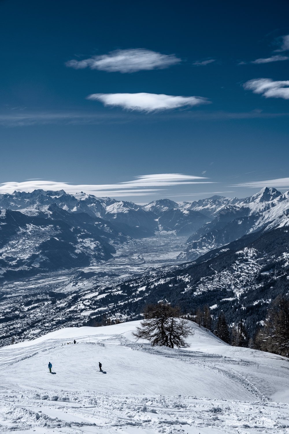 Crans Montana ski resort views to Rhone Valley Valais ski Swiss Alps28229