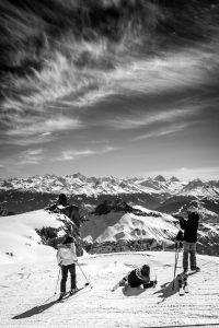 Glacier 3000 enjoying the amazing view Swiss Alps Vaud Valaisane ski station