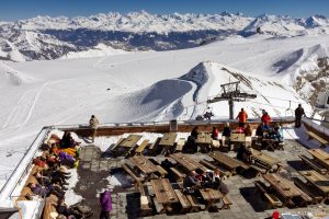 Glacier 3000 restaurant Swiss Alps Vaud Valaisane ski station