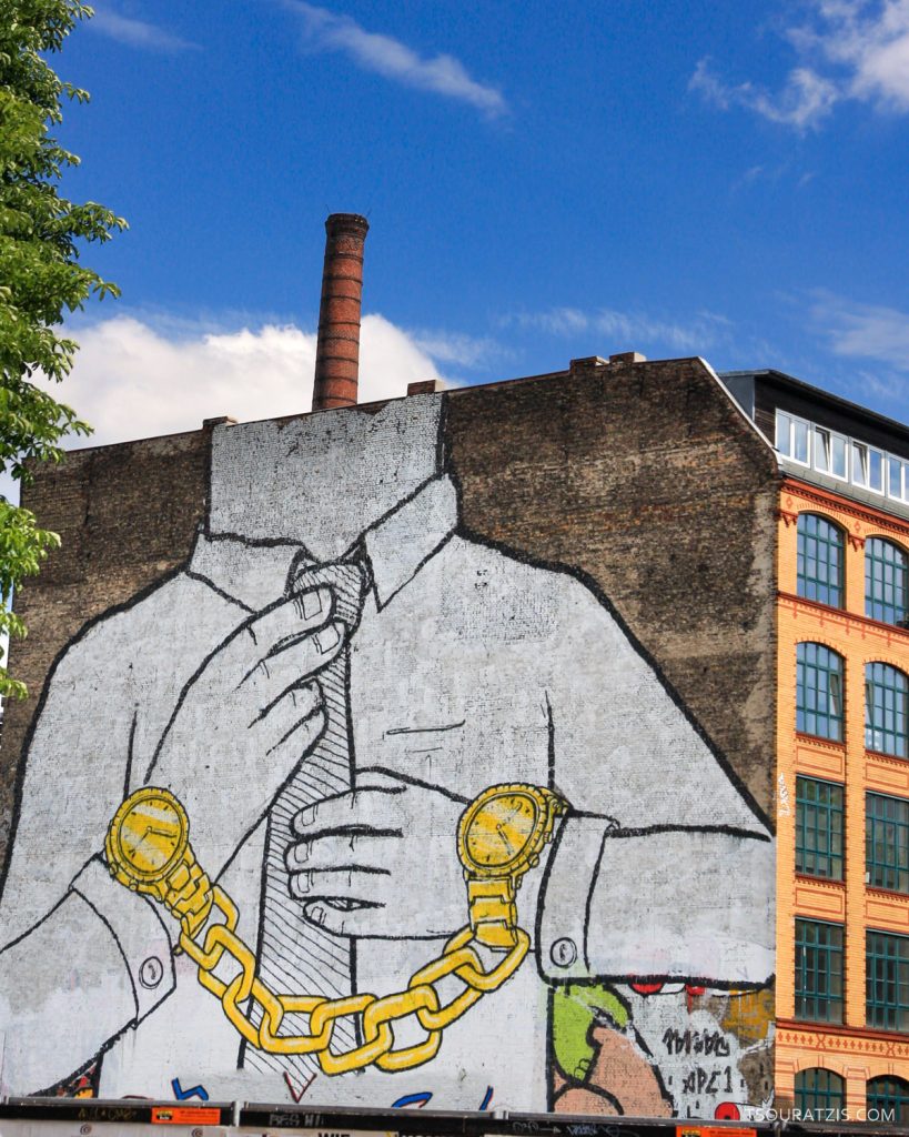 Huge graffiti painting wall Berlin city town German capital 2009 Deutschland