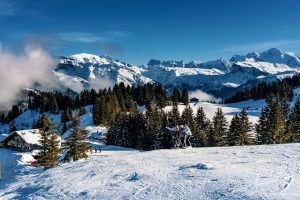 Les Gets ski resort view to Mont Blanc