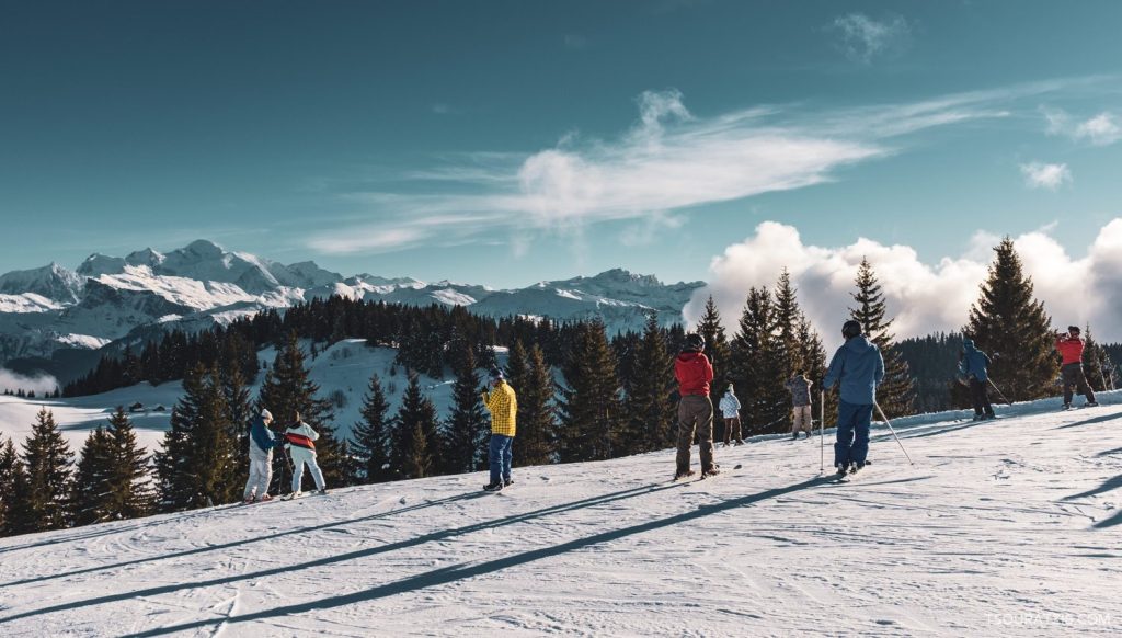 Les Gets ski resort view to Mont Blanc