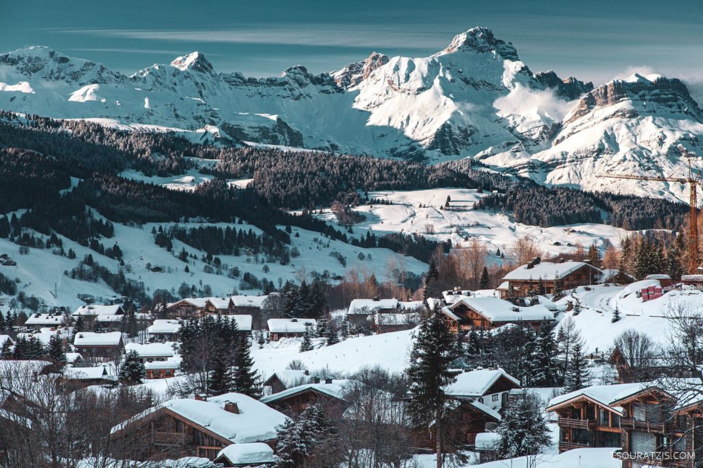 Megeve ski resort in Evasion Mont Blanc french Alps
