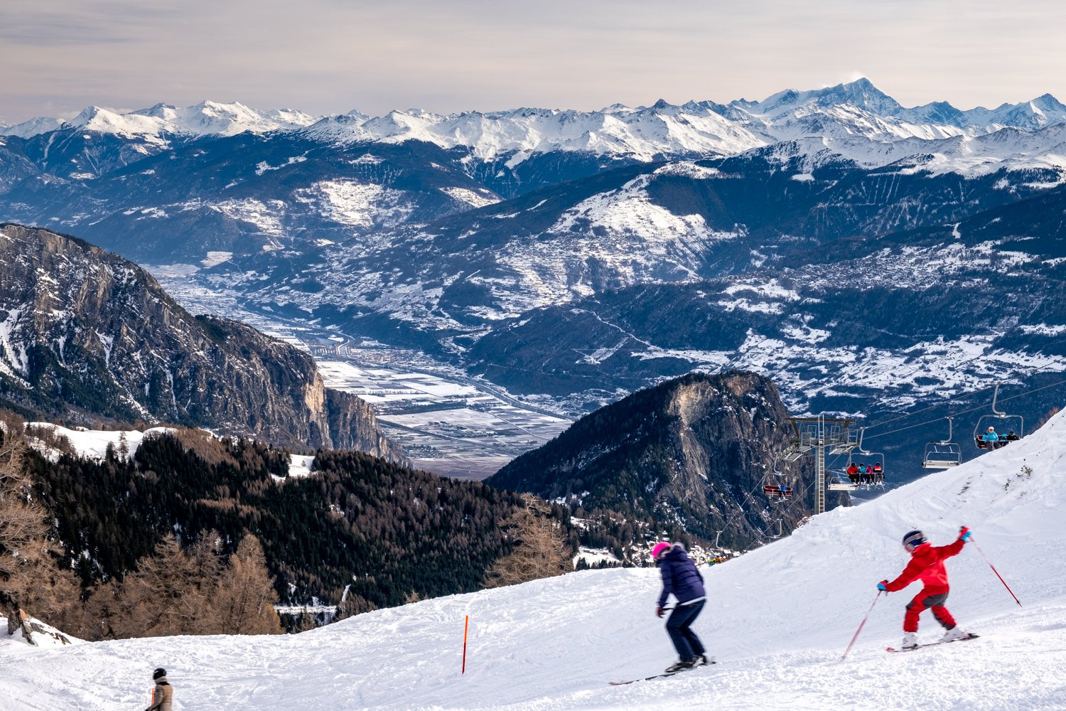 Ovronnaz ski resort station Valais Wallis Ski Swiss Alps