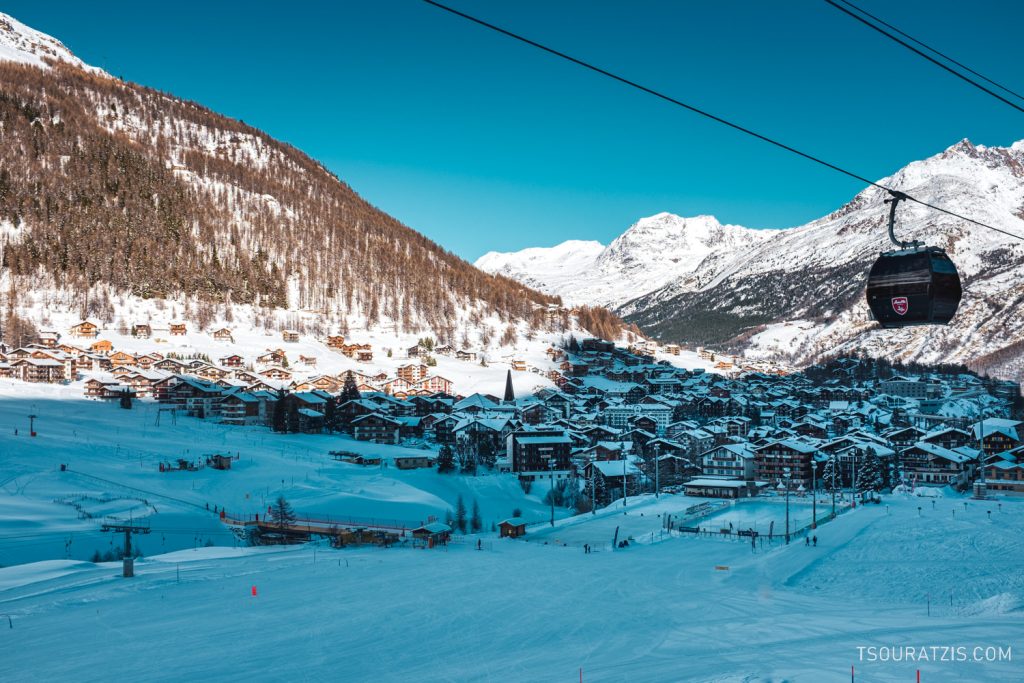 Saas Fee village and ski resort, Swiss Alps