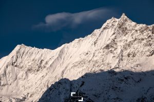 Mountain Dom over Saas-Fee village, Pennine Alps