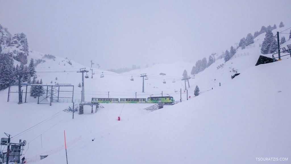 Villars ski resort in the Swiss Alps Bretaye train alpes vaudoises