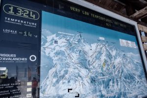 Cold temperature in Courchevel ski station and resort