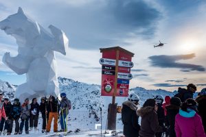 Courchevel ski station bear statue art