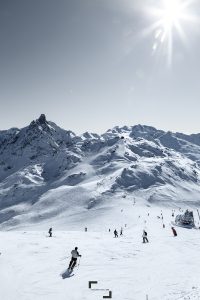 Meribel ski station in the French Alps and the vallees ski domain