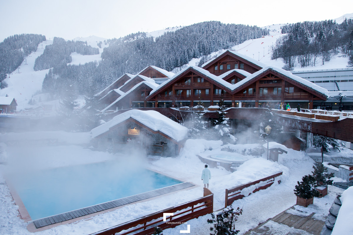 hotels and sauna in Meribel village and ski station French Alps and the vallees ski domain