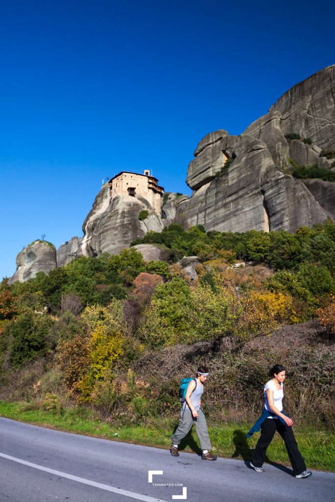 Hiking under the Meteora monasteries in Thessaly Greece